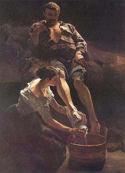 Jacek Malczewski Washing of feet. France oil painting art
